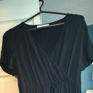 Classic Navy Wrap-Style Women's Dress